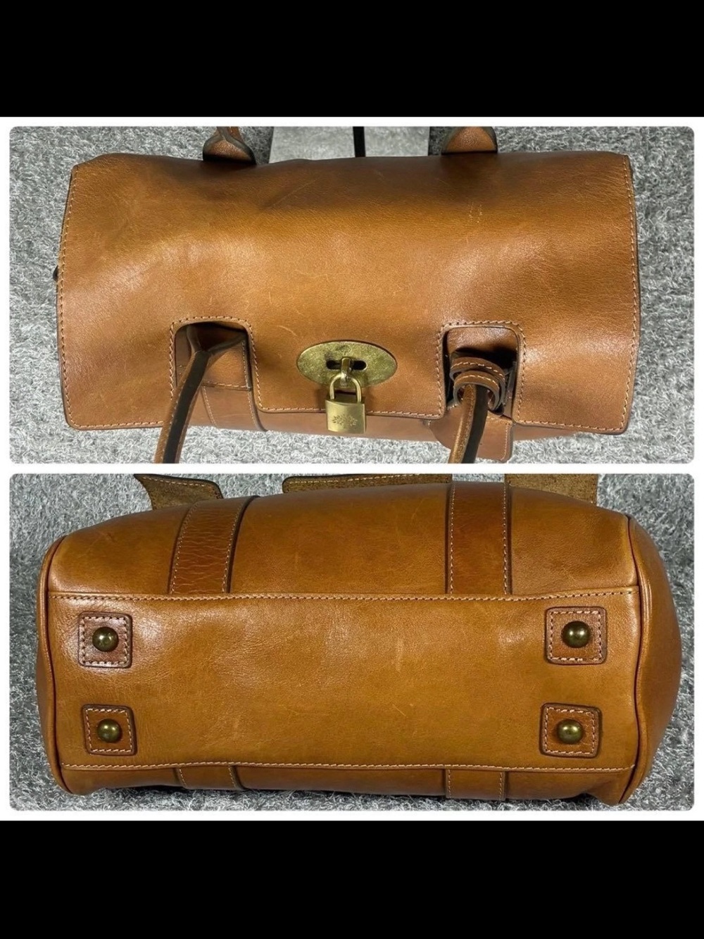 Mulberry Brown Leather Satchel with Gold Hardware - Picture 5 of 16